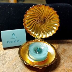 Partylite brass tealight travel holder Gift Holiday Teacher Retired Fall‎